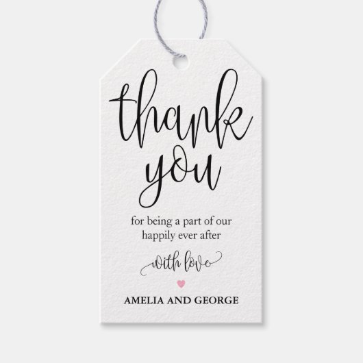 編集可能な色ありがとうラベル素敵な書 ギフトタグ (正面)