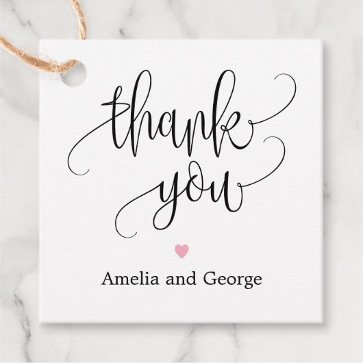 編集可能な色ありがとうラベル素敵な書 フェイバータグ (正面)