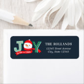 編集可能な色うれしそうな雪だるまホリデーアドレス ラベル (インサイチュ)