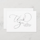 編集可能な色かわいいスクリプトベビーシャワーありがとう (正面/裏面)