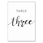 編集可能な色かわいいハートスクリプト結婚3 テーブルナンバー (裏面)