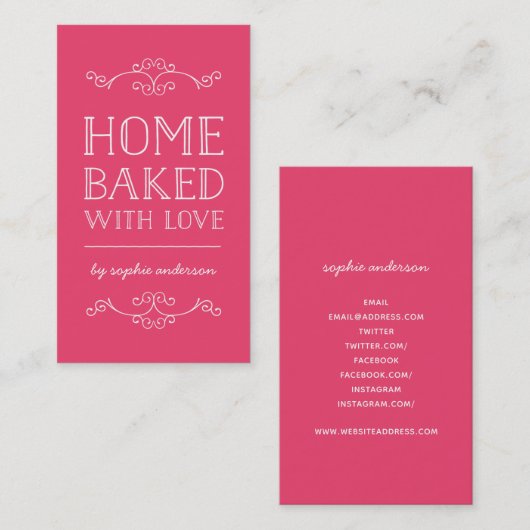 編集可能な色が愛で焼いた豊かに 名刺 (正面/裏面)