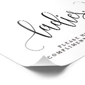 編集可能な色とサイズ女性バスルームのサインLCC フォトプリント            (角)