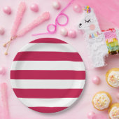 編集可能な色と大きな白ストライプ色 ペーパープレート (パーティー)