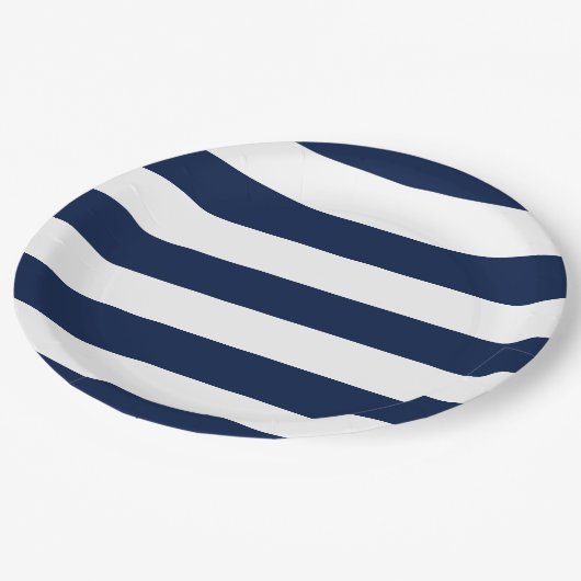 編集可能な色と大きな白ストライプ色 ペーパープレート (アングル)