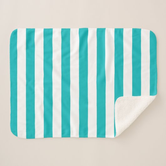 編集可能な色と白のストライプ シェルパブランケット (正面(横))