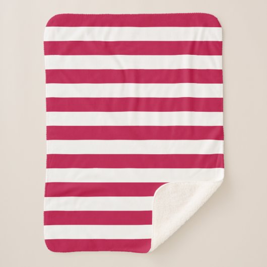 編集可能な色と白のストライプ シェルパブランケット (正面)