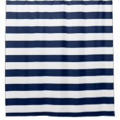 編集可能な色と白のストライプ シャワーカーテン (正面)