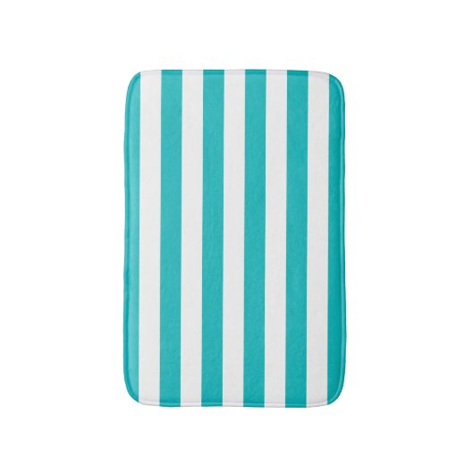 編集可能な色と白のストライプ バスマット (正面縦)