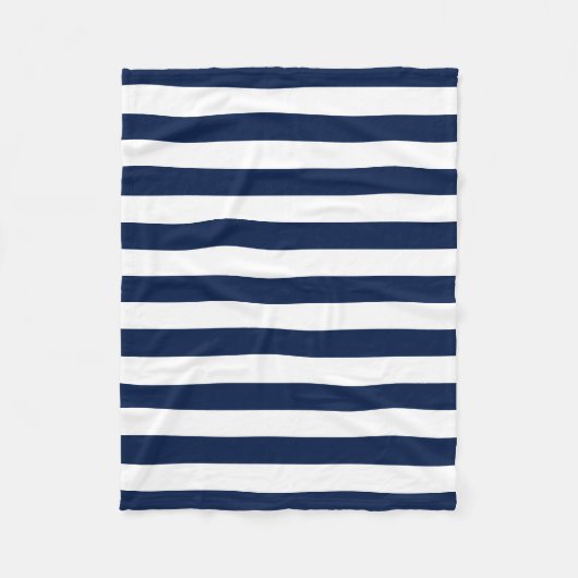 編集可能な色と白のストライプ フリースブランケット (正面)