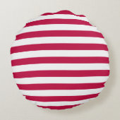 編集可能な色と白のストライプ ラウンドクッション (裏面)