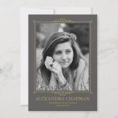 編集可能な色の卒業生向けの本の表紙のお知らせ 招待状 (裏面)