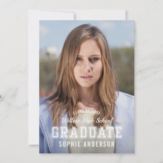 編集可能な色の多様性の写真の大学院パーティー 招待状 (正面)