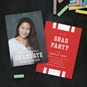 編集可能な色の多様性の写真の大学院パーティー 招待状