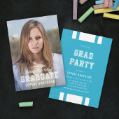 編集可能な色の多様性の写真の大学院パーティー 招待状