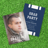 編集可能な色の多様性の写真の大学院パーティー 招待状