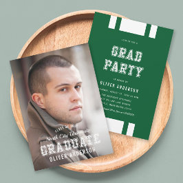 編集可能な色の多様性の写真の大学院パーティー 招待状