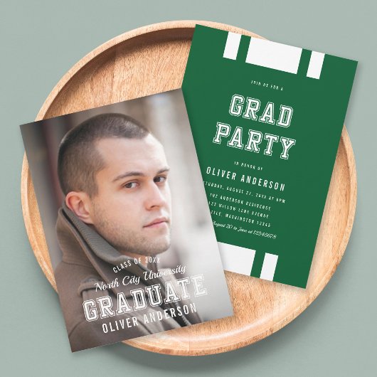 編集可能な色の多様性の写真の大学院パーティー 招待状