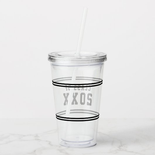 編集可能な色の多様性の卒業年次クラス アクリルタンブラー (裏面)