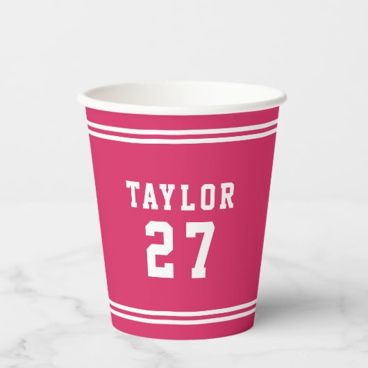 編集可能な色の多様性の追加名前番号紙カップ 紙コップ (正面)