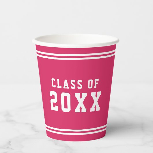 編集可能な色の多様性を卒業クラス年 紙コップ (正面)