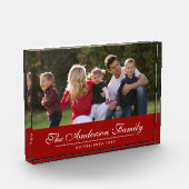 編集可能な色の筆記体ファミリ名フォト フォトブロック (左)