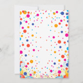 編集可能な色の紙吹雪誕生日招待状 招待状 (裏面)