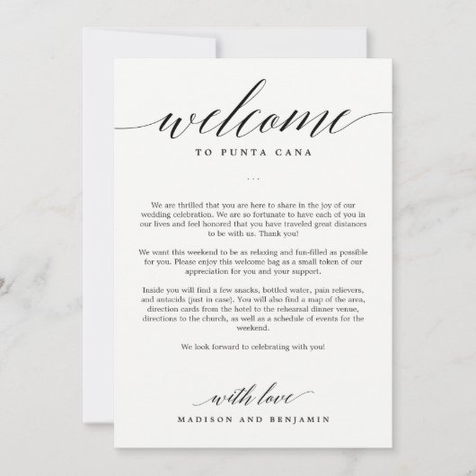 編集可能な色ようこそ旅程カードMSC (正面)