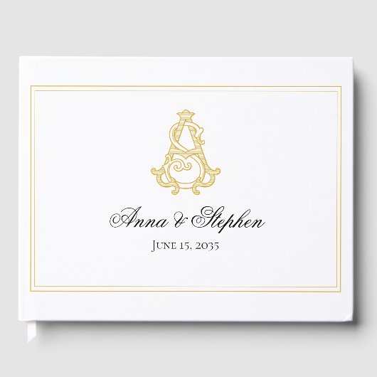 編集可能な色をモノグラムSAモノグラムの本 ゲストブック (正面)