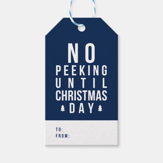 編集可能な色クリスマスまでピークなし ギフトタグ (正面)