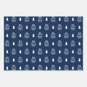 編集可能な色クリスマス日までピークなし ラッピングペーパーシート (正面3)