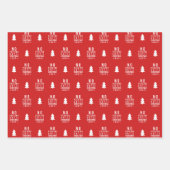 編集可能な色クリスマス日までピークなし ラッピングペーパーシート (正面)