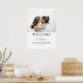 編集可能な色モダンの結婚ようこそ写真の記号 ポスター (キッチン)