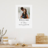 編集可能な色モダンの結婚ようこそ写真の記号 ポスター (キッチン)