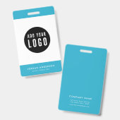 編集可能な色ロゴの追加社員シンプルID バッジ (正面＆裏面)