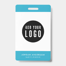 編集可能な色ロゴの追加社員シンプルID バッジ