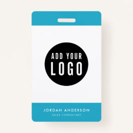 編集可能な色ロゴの追加社員シンプルID バッジ