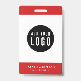 編集可能な色ロゴの追加社員シンプルID バッジ
