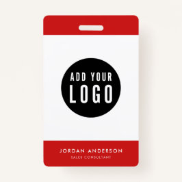 編集可能な色ロゴの追加社員シンプルID バッジ