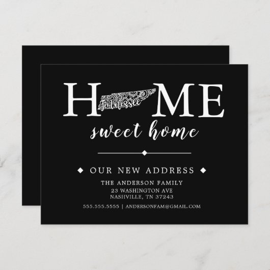 編集可能な色 テネシー州 転居のお知らせ 招待状 (正面/裏面)