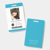 編集可能な色 ロゴ バーコード 従業員写真 ID カード バッジ (正面&裏面)
