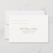 編集可能な色: 希望のカリグラフィー出欠確認カード 招待状 (裏面)