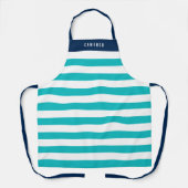 編集可能な色(白い色ストライプ付き) [名前を追加] エプロン (正面)