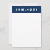 編集可能な色(白い色ストライプ付き) [名前を追加] ノートカード (正面)