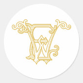 編集可能な色EW Monogram WE Monogramステッカー ラウンドシール (正面)