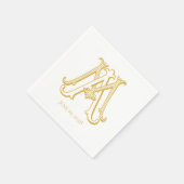 編集可能な色MAモノグラムAMモノグラムナプキン スタンダードカクテルナプキン (角)