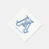 編集可能な色MAモノグラムAMモノグラムナプキン スタンダードカクテルナプキン (角)