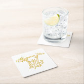 編集可能な色WEモノグラムEWロゴコースター スクエアペーパーコースター (インサイチュ)