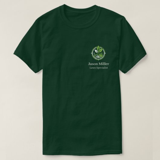 編集可能な芝生管理スタッフシャツ|カスタム Tシャツ (デザイン正面)