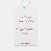 編集可能な花とカップと金ゴールドリムティーパウチ付き ギフトタグ (裏面)